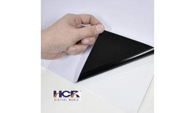 Solvent Removable Glossy Sticker (Black adhesive)