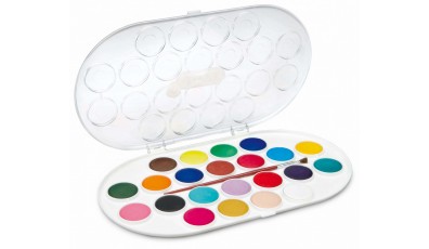 Watercolor Box 22 Tablets 30mm Assorted Colors + Brush