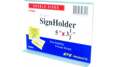Acrylic Sign Holder 5 x 3 1/2" - Horizontal