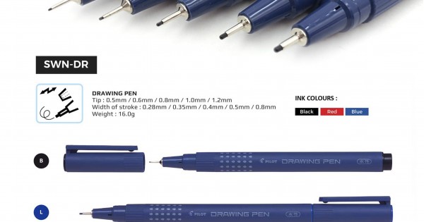 Drawing Pen - Calibrated felt pens - 5-1 pocket - Pilot